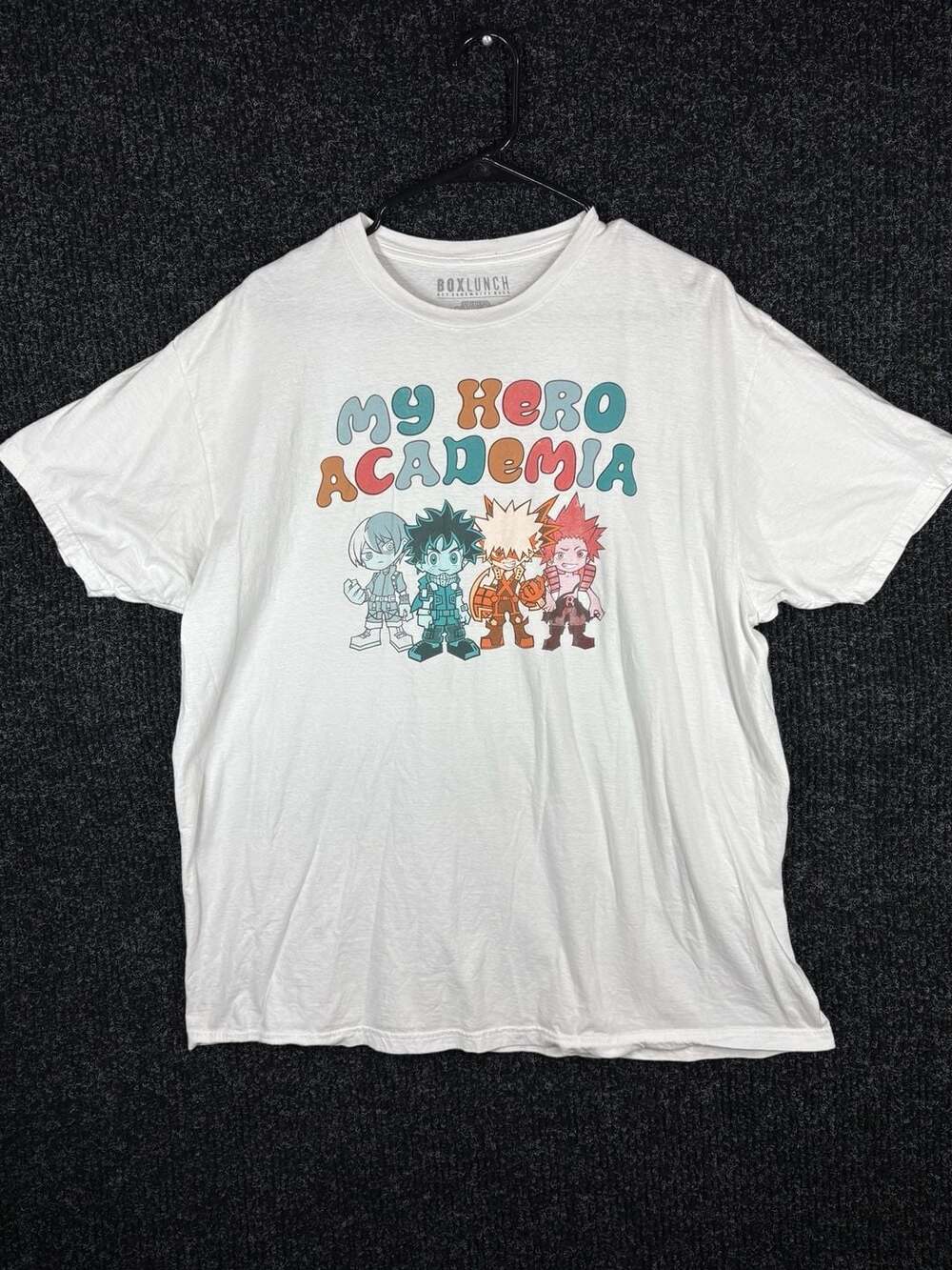 My Hero Academia Front Print Box lunch White 2XL Shirt Mens 100%Cotton